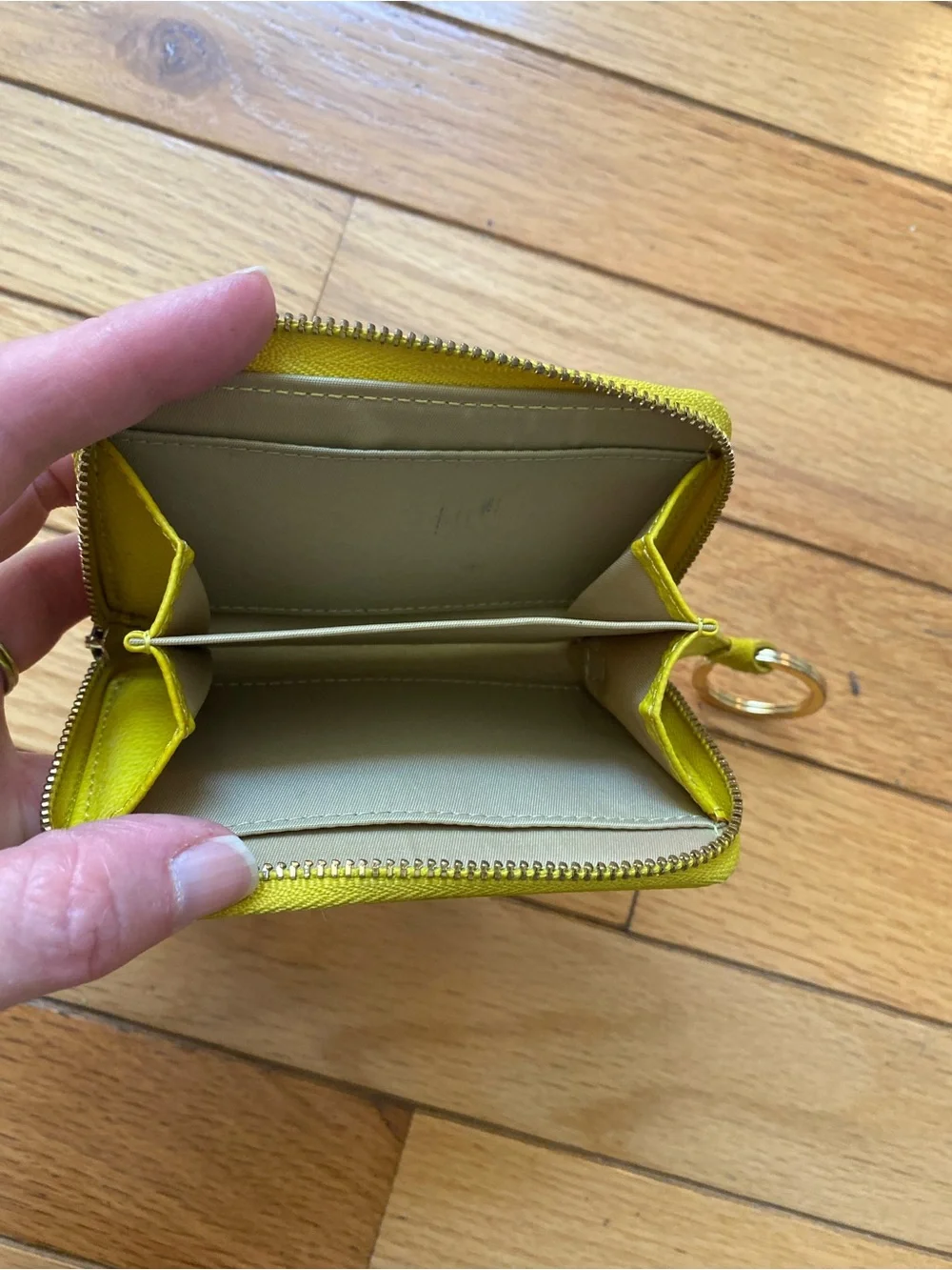 Tory Burch Emerson Yellow Zip Card Case Wallet